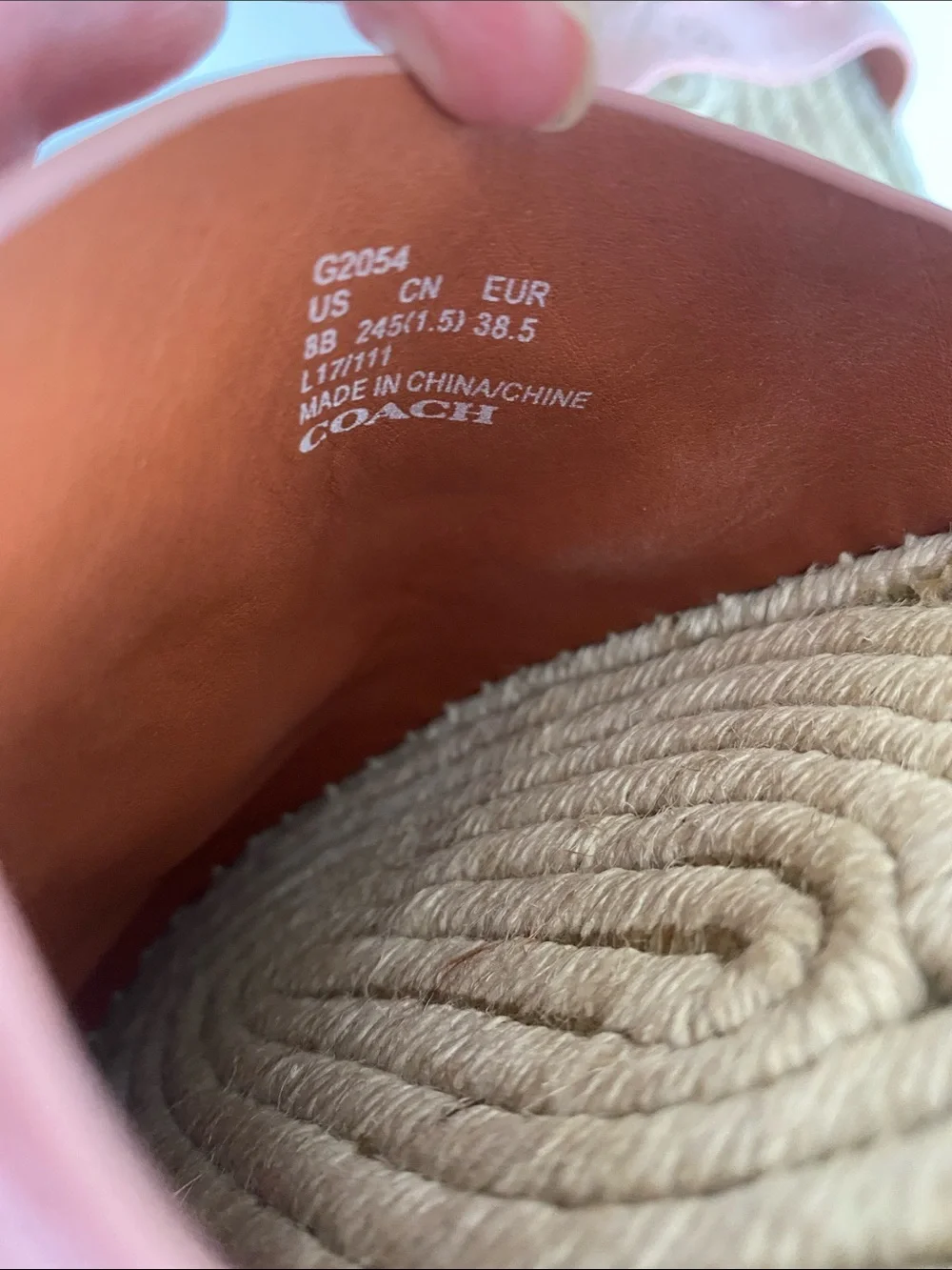 NWOT Coach Tea Rose Suede Espadrilles Size 8